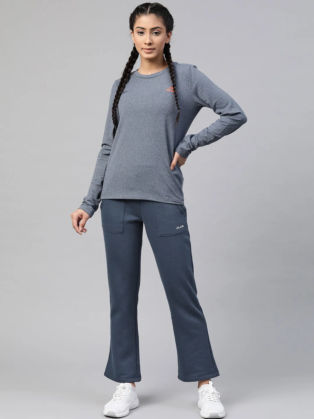 Alcis Women Navy Blue Solid Track Pants