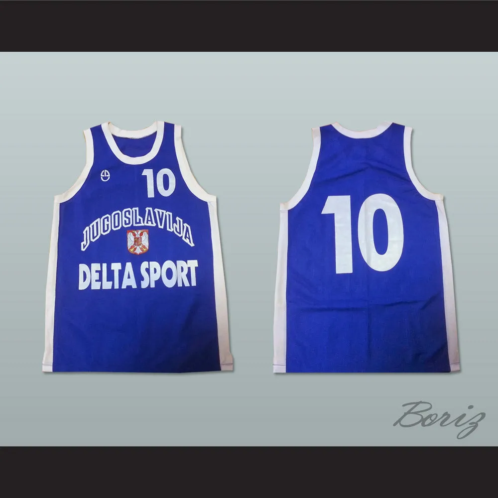 Aleksandar Djordjevic 10 Yugoslavia Blue Basketball Jersey