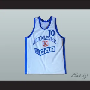 Aleksandar Djordjevic 10 Yugoslavia White Basketball Jersey