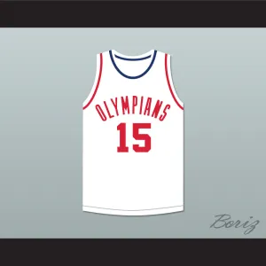 Alex Groza 15 Indianapolis Olympians White Basketball Jersey