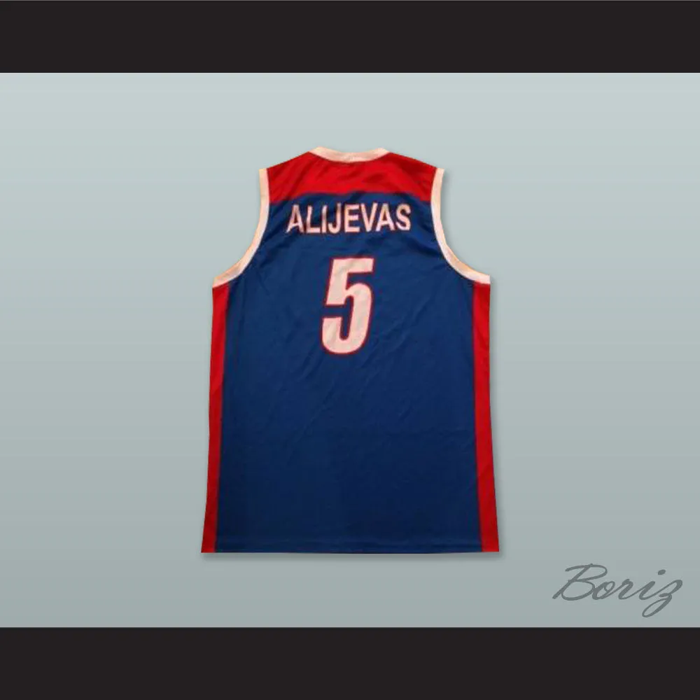 Alijevas 5 Azerbaijan Blue Basketball Jersey