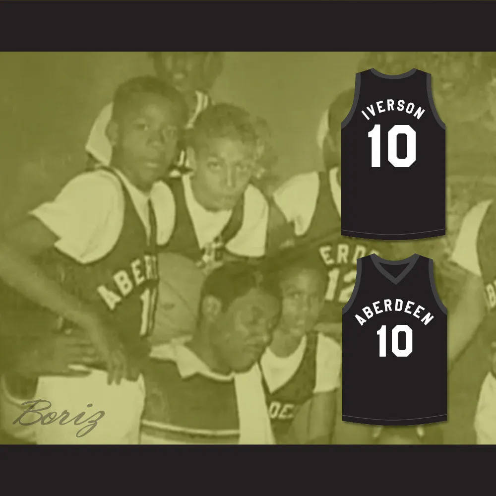 Allen Iverson 10 Aberdeen Elementary School Black Basketball Jersey