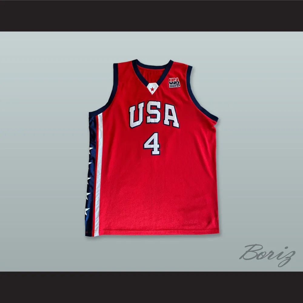 Allen Iverson 4 USA Red Basketball Jersey
