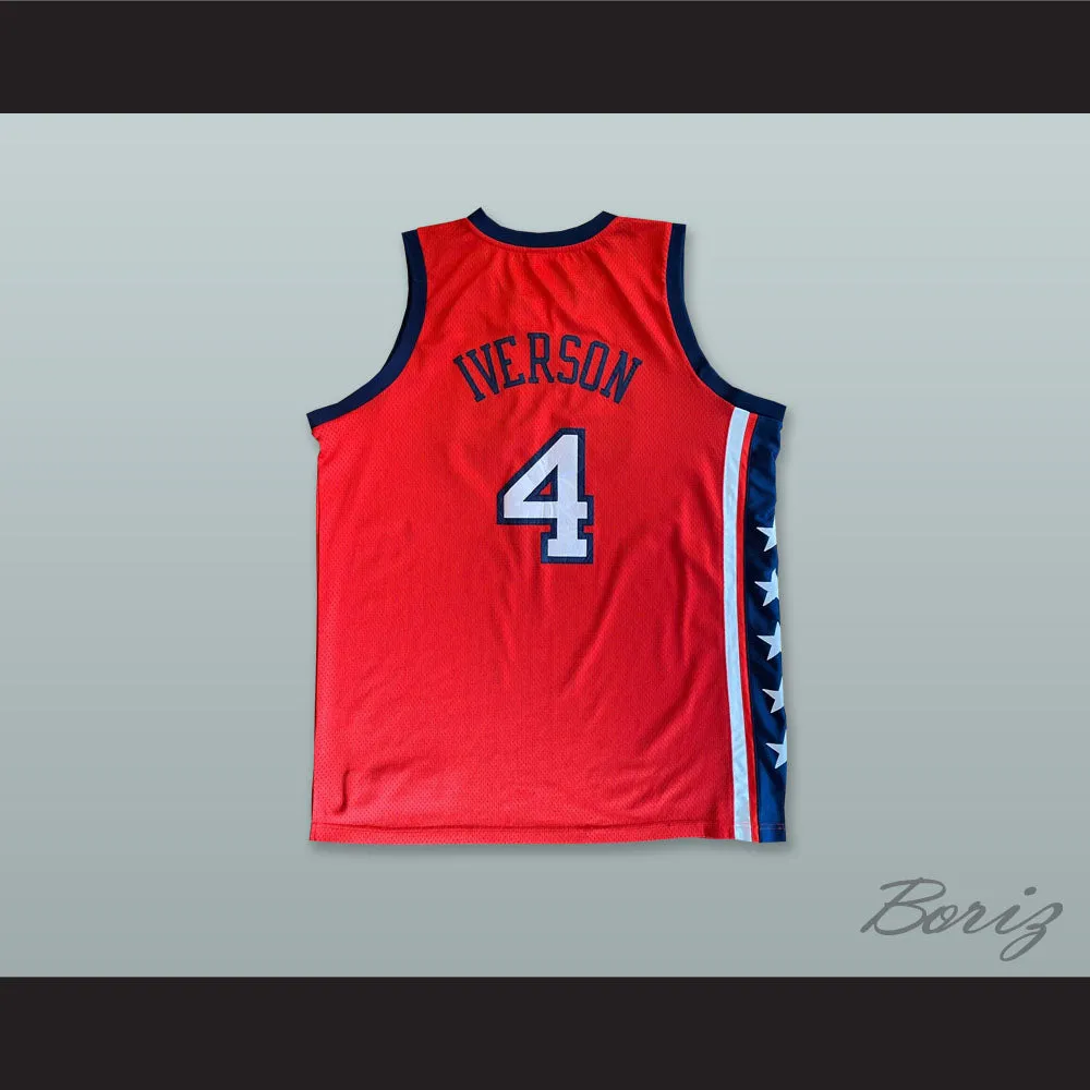 Allen Iverson 4 USA Red Basketball Jersey