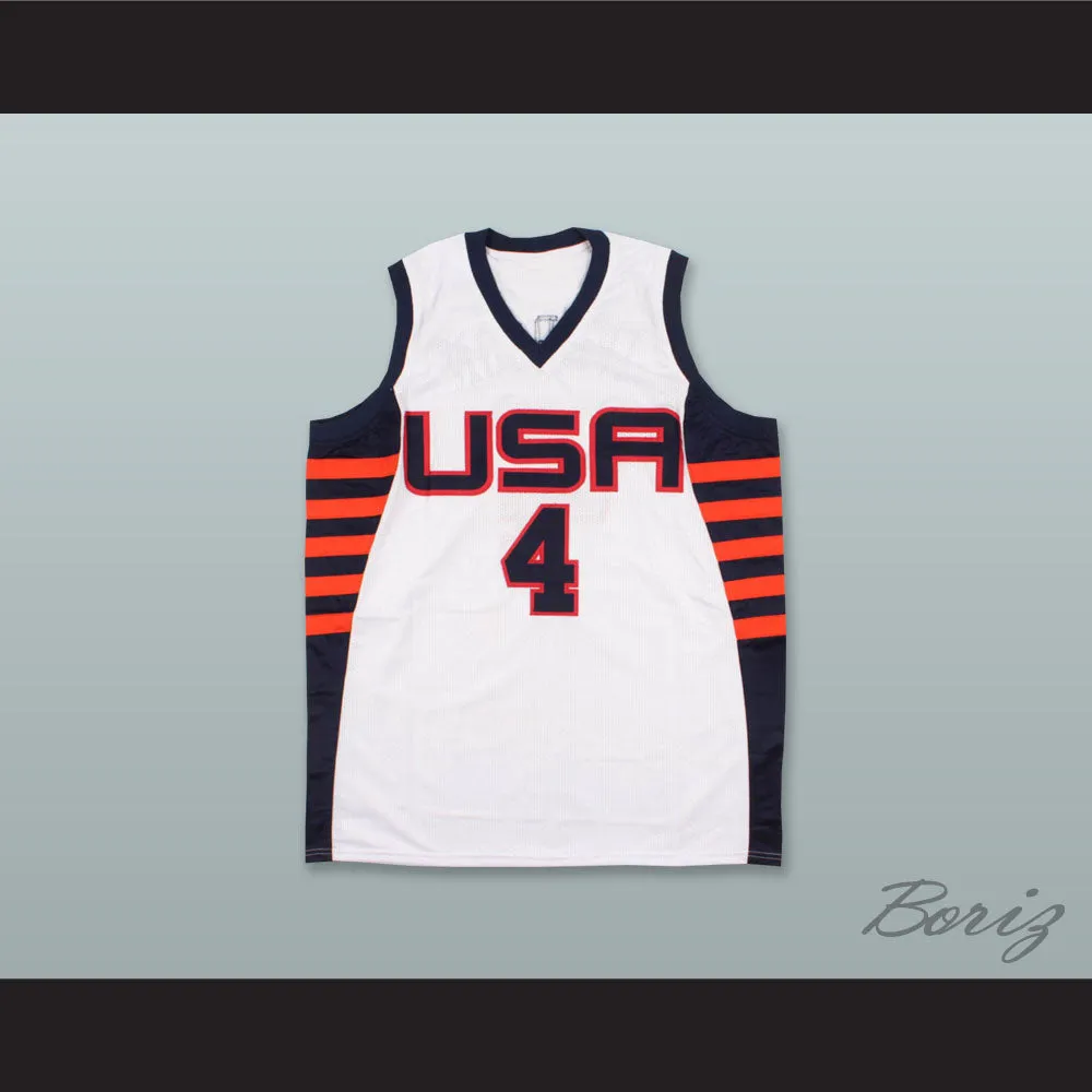 Allen Iverson 4 USA White Basketball Jersey