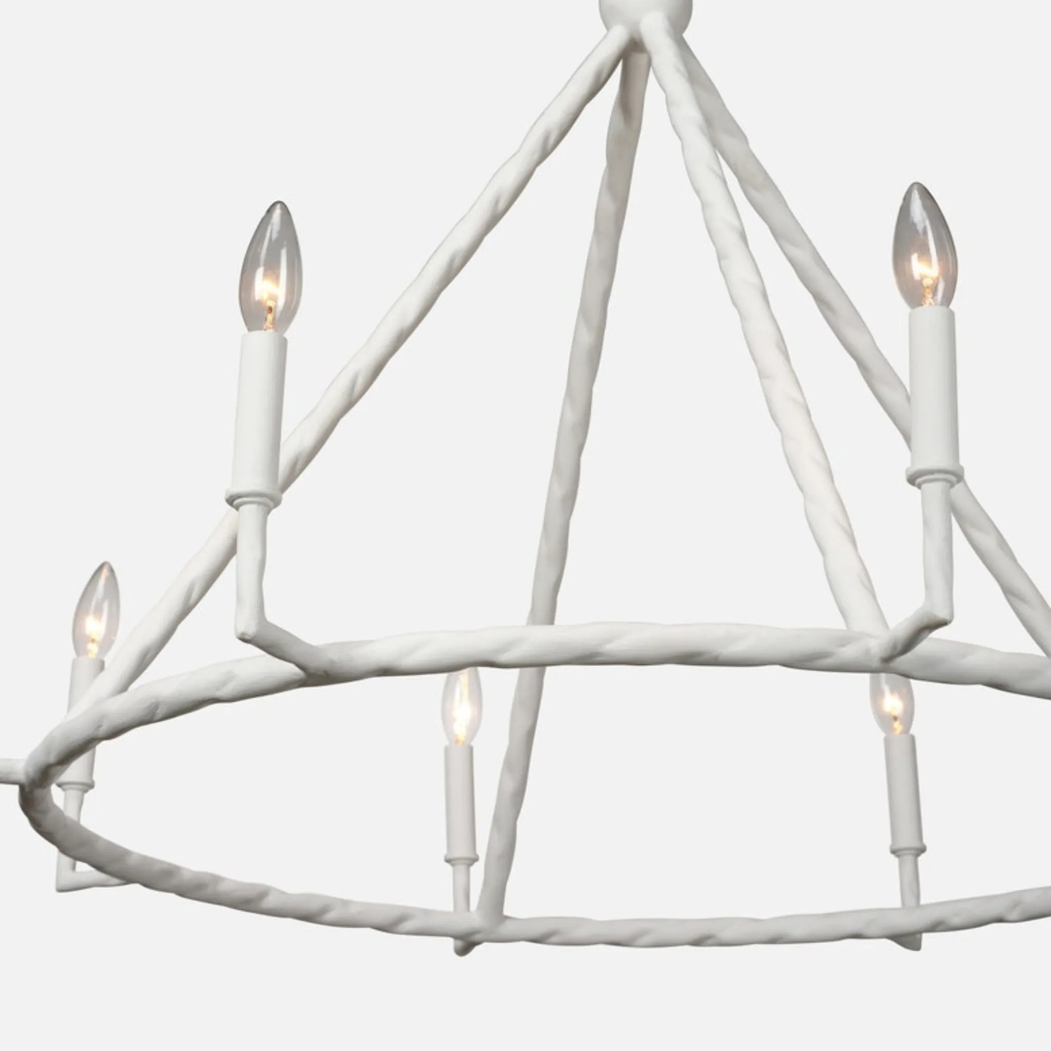 Aloni White Gesso Candelabra Chandelier