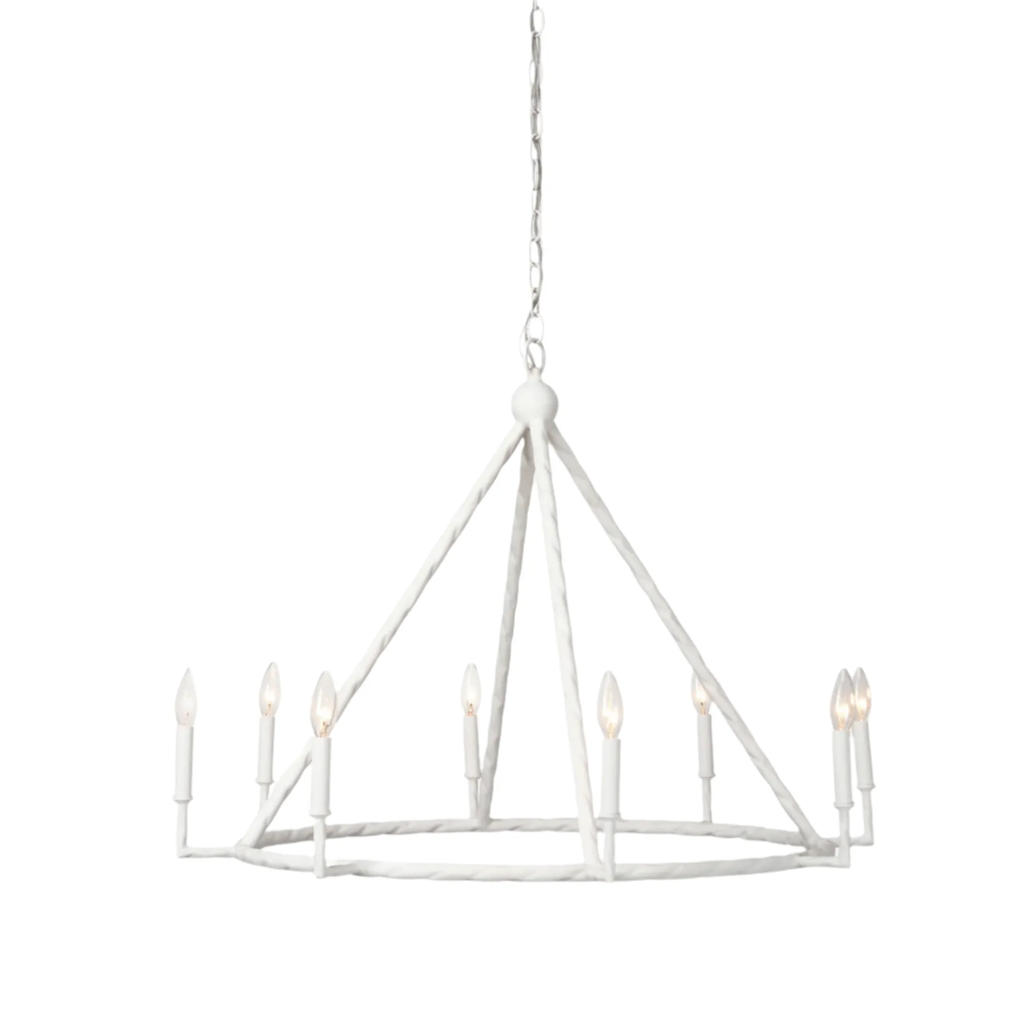 Aloni White Gesso Candelabra Chandelier