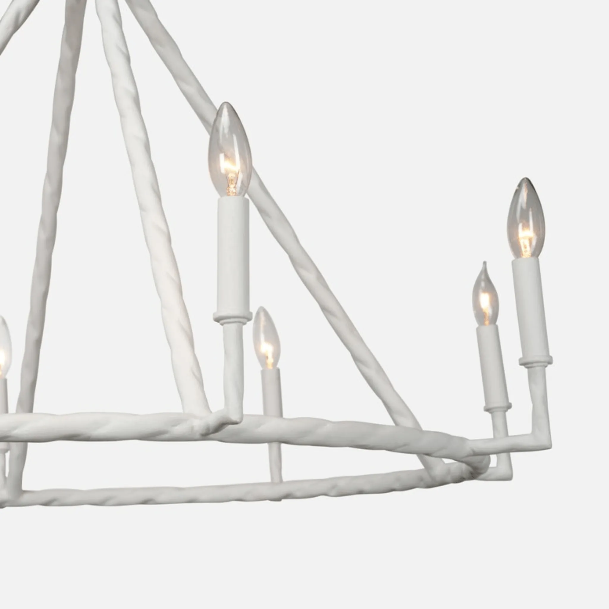 Aloni White Gesso Candelabra Chandelier