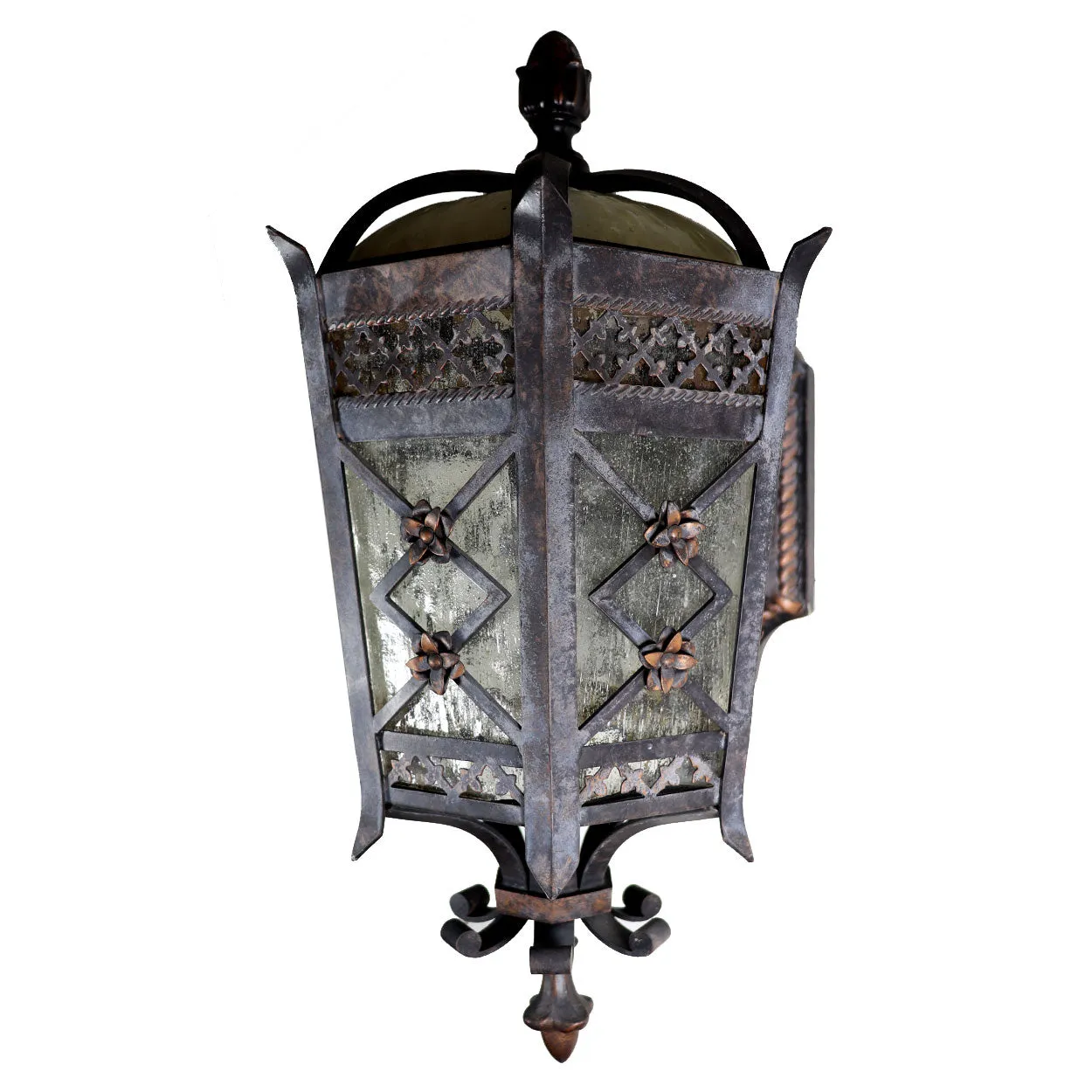 American Fine Art Lamps Brass and Glass Outdoor One-Light Wall Sconce Lantern