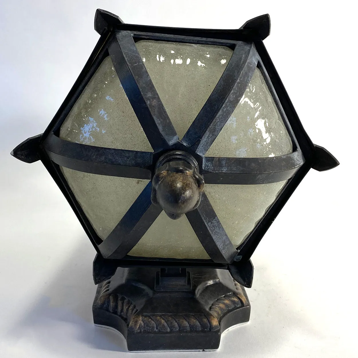 American Fine Art Lamps Brass and Glass Outdoor One-Light Wall Sconce Lantern