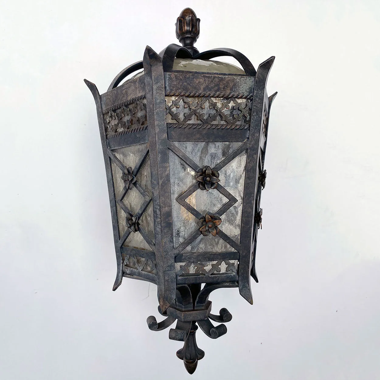 American Fine Art Lamps Brass and Glass Outdoor One-Light Wall Sconce Lantern