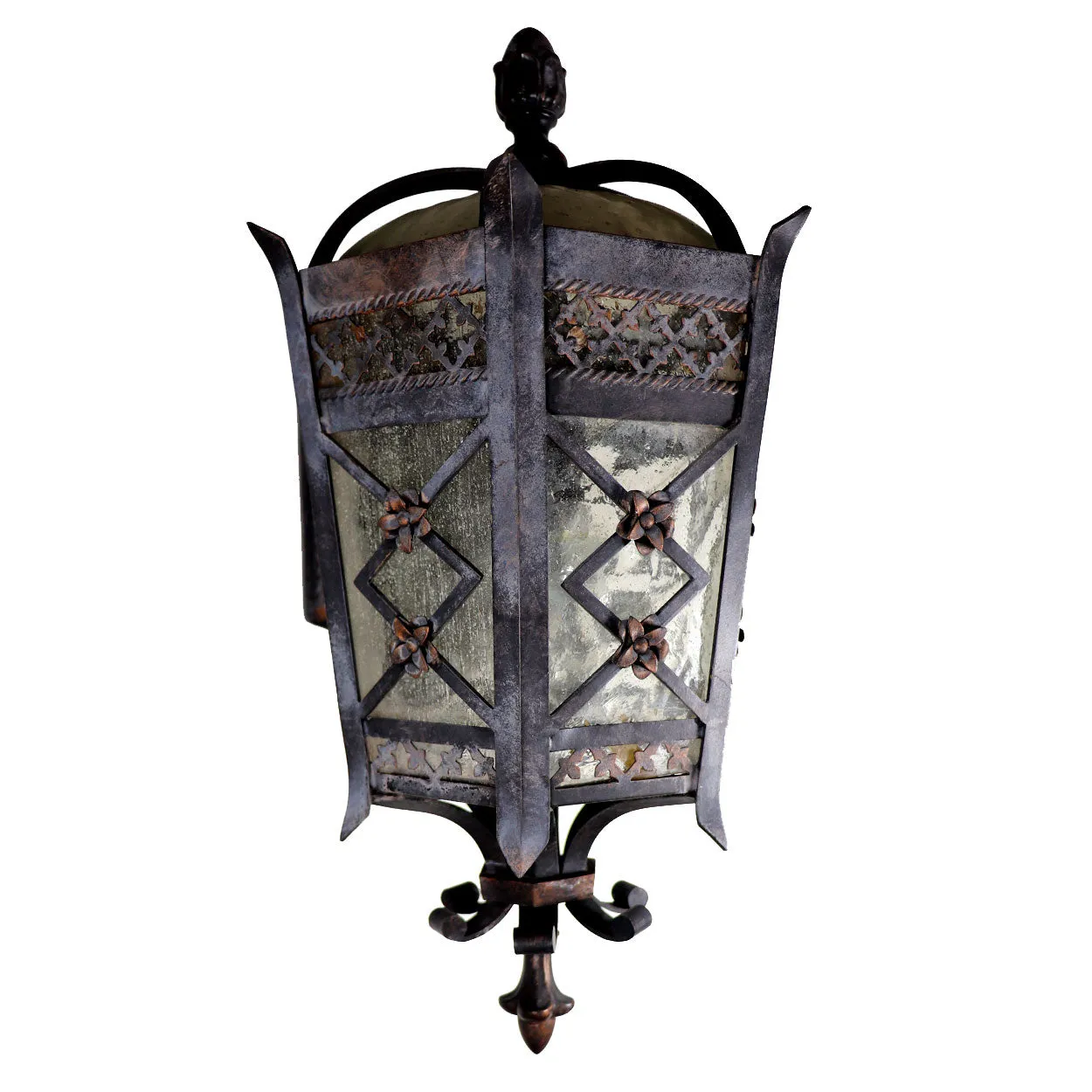 American Fine Art Lamps Brass and Glass Outdoor One-Light Wall Sconce Lantern