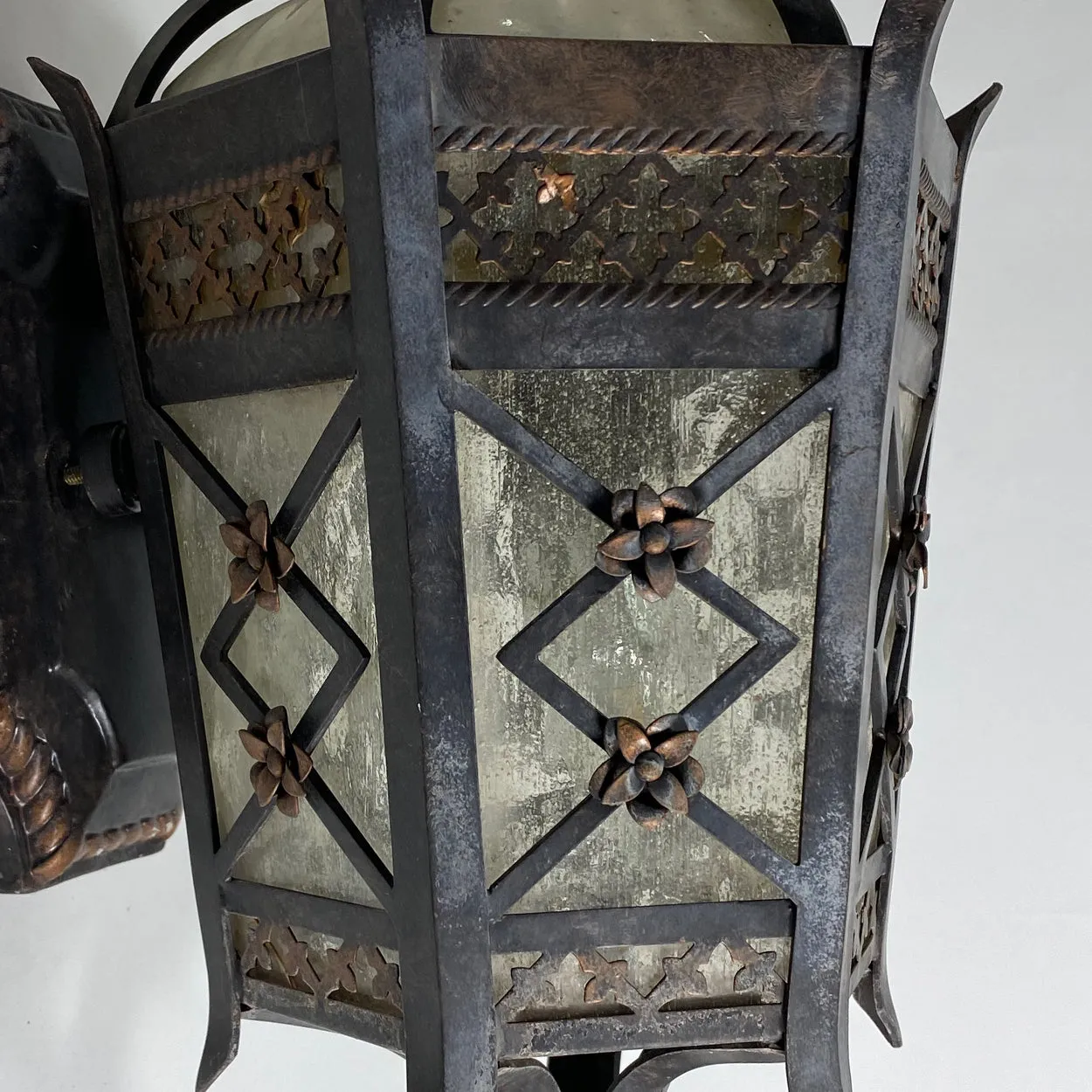 American Fine Art Lamps Brass and Glass Outdoor One-Light Wall Sconce Lantern