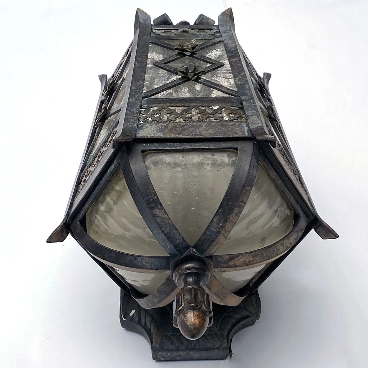American Fine Art Lamps Brass and Glass Outdoor One-Light Wall Sconce Lantern