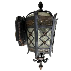 American Fine Art Lamps Brass and Glass Outdoor One-Light Wall Sconce Lantern
