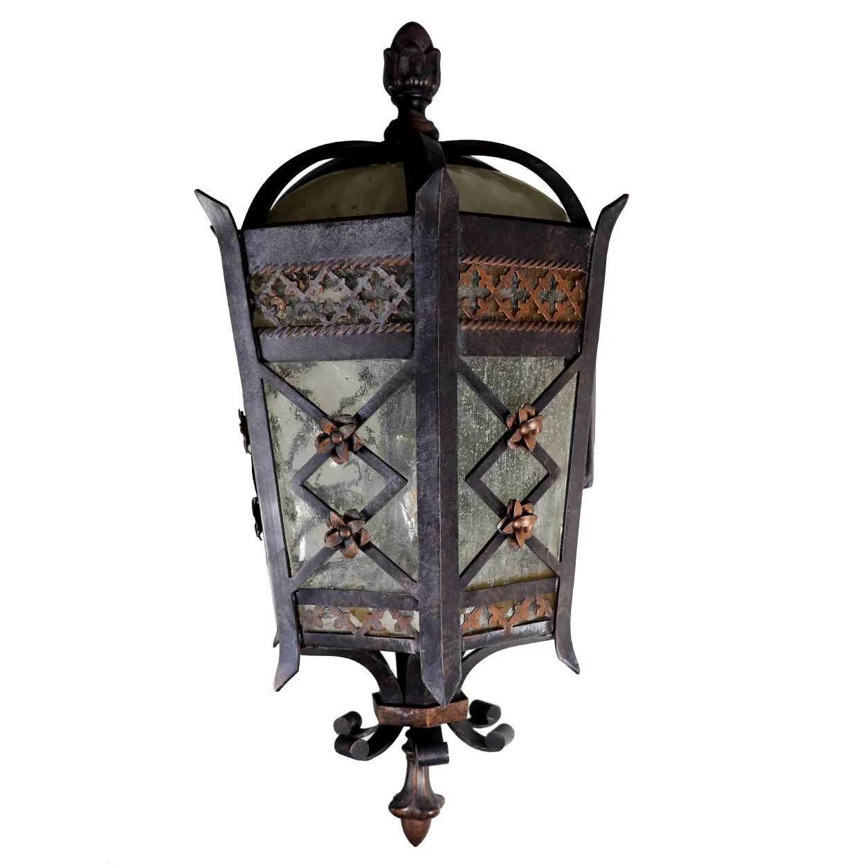 American Fine Art Lamps Brass and Glass Outdoor One-Light Wall Sconce Lantern