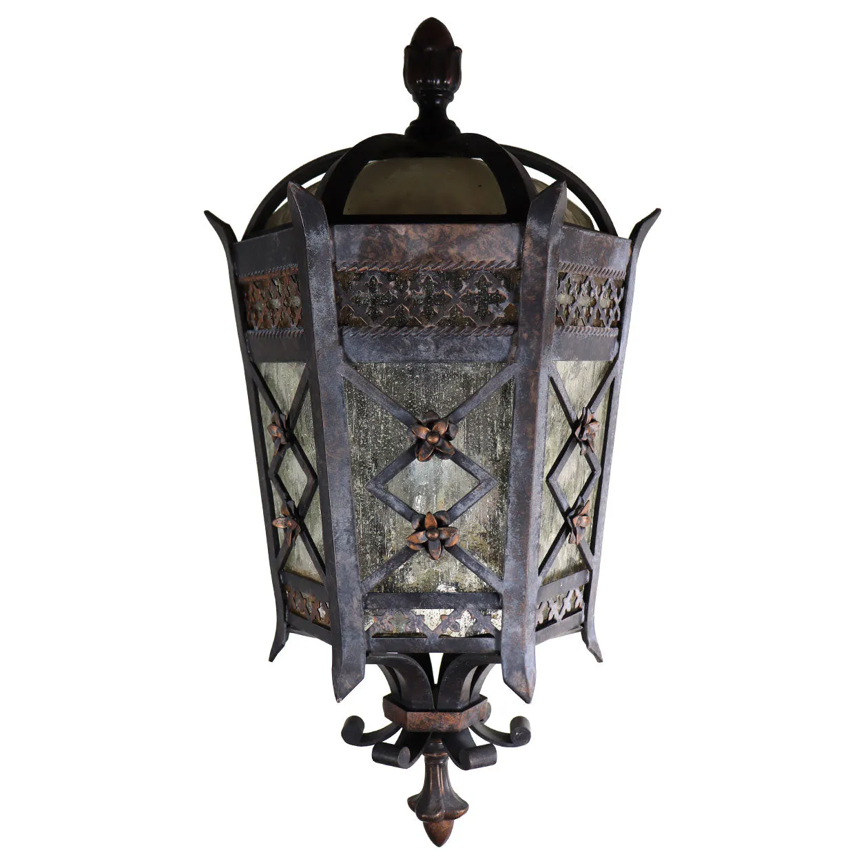 American Fine Art Lamps Brass and Glass Outdoor One-Light Wall Sconce Lantern