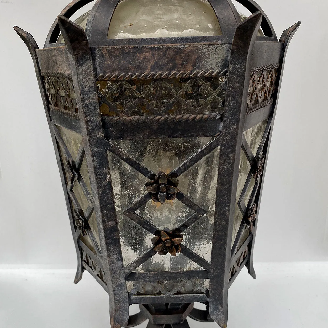 American Fine Art Lamps Brass and Glass Outdoor One-Light Wall Sconce Lantern