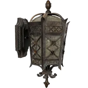 American Fine Art Lamps Brass and Glass Outdoor One-Light Wall Sconce Lantern