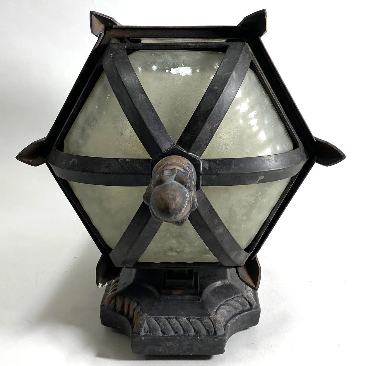 American Fine Art Lamps Brass and Glass Outdoor One-Light Wall Sconce Lantern