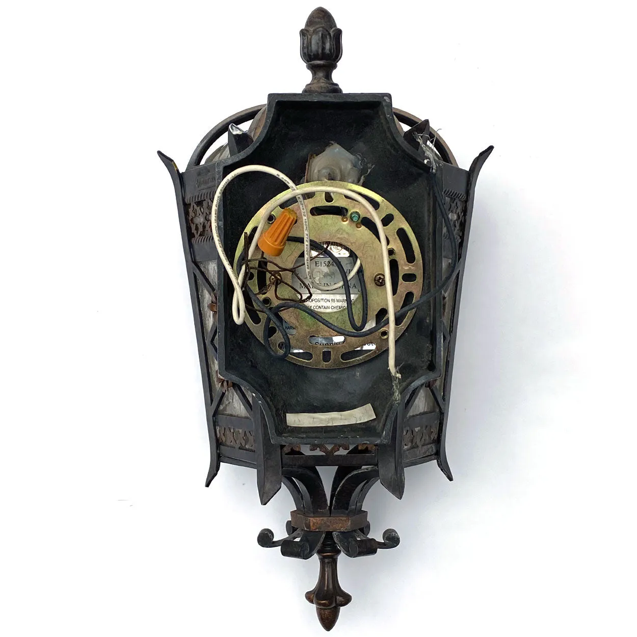 American Fine Art Lamps Brass and Glass Outdoor One-Light Wall Sconce Lantern