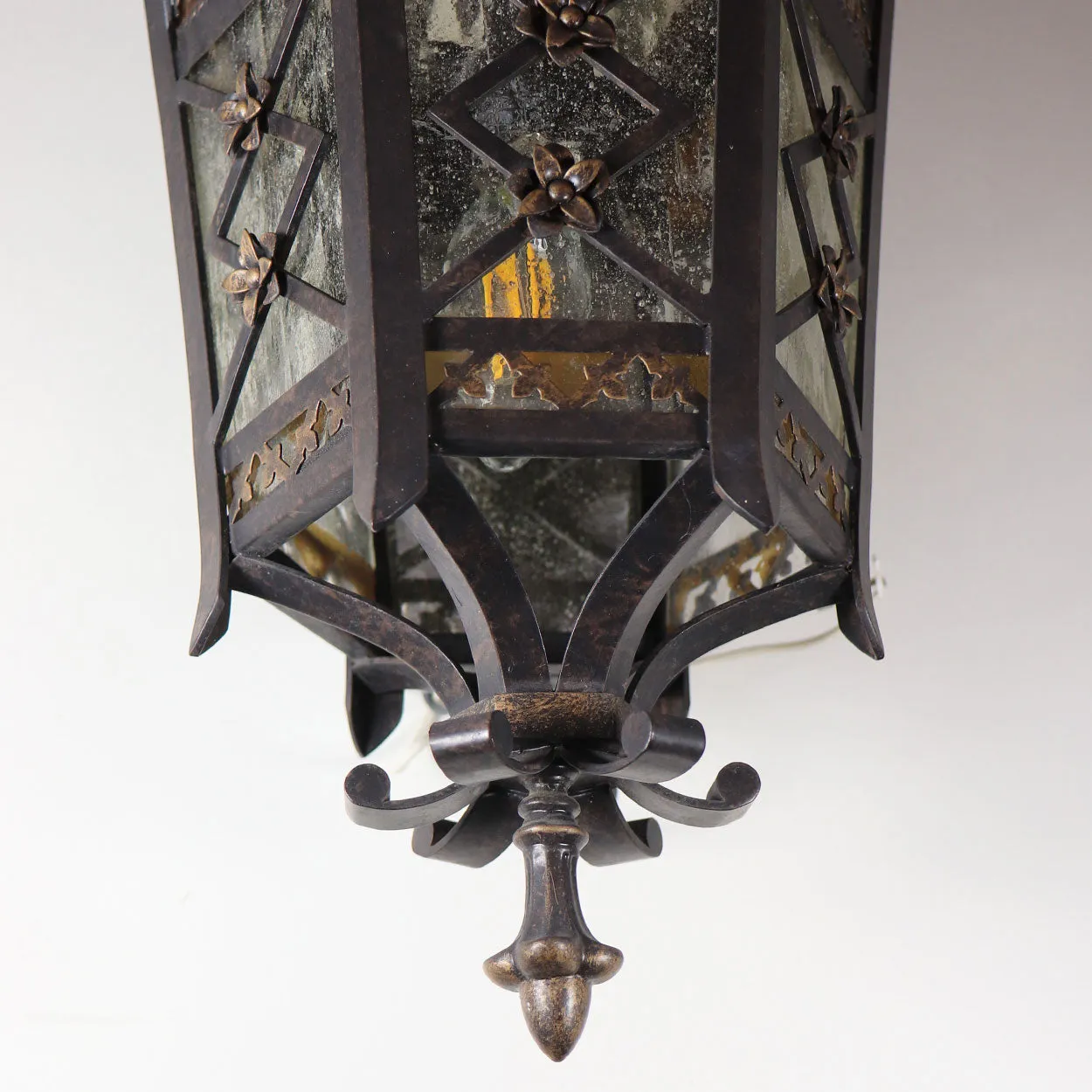 American Fine Art Lamps Brass and Glass Outdoor One-Light Wall Sconce Lantern