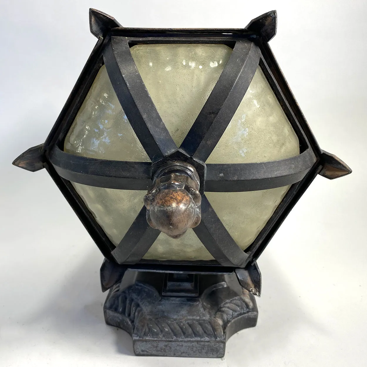 American Fine Art Lamps Brass and Glass Outdoor One-Light Wall Sconce Lantern