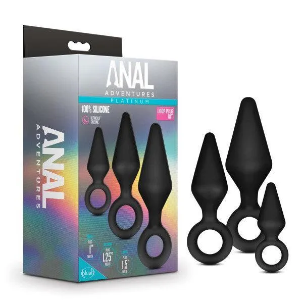 Anal Adventures Silicone Loop Anal Training Butt Plug Set