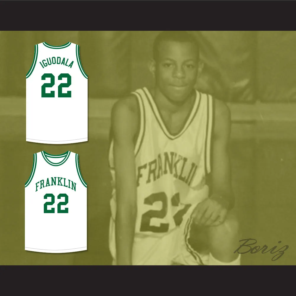 Andre Iguodala 22 Franklin Middle School White Basketball Jersey 2