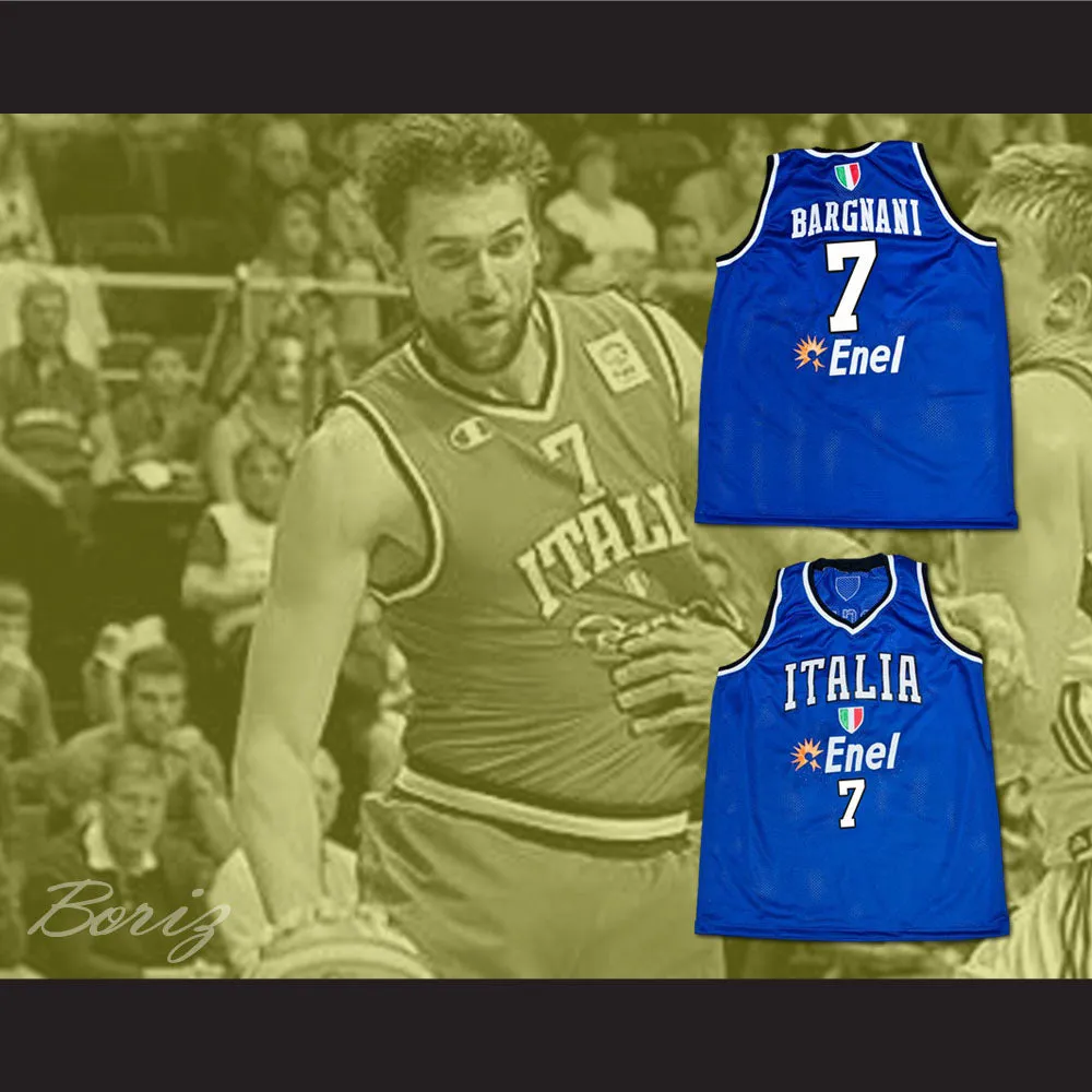 Andrea Bargnani 7 Italia Blue Basketball Jersey