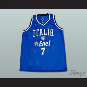 Andrea Bargnani 7 Italia Blue Basketball Jersey