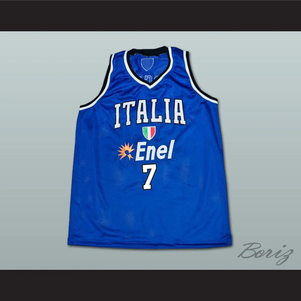 Andrea Bargnani 7 Italia Blue Basketball Jersey