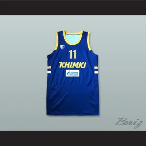 Andrew Harrison 11 BC Khimki Moscow Russia Blue Basketball Jersey