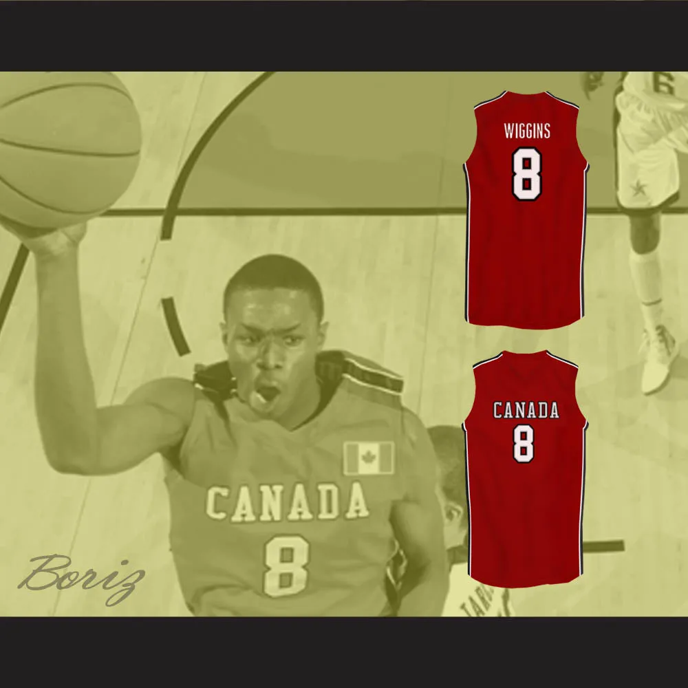 Andrew Wiggins 8 Canada Red Basketball Jersey