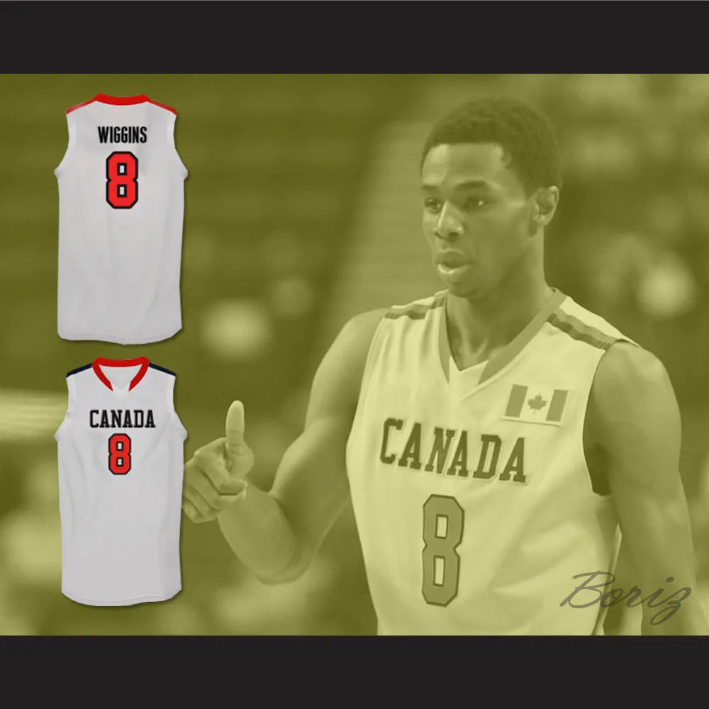 Andrew Wiggins 8 Canada White Basketball Jersey