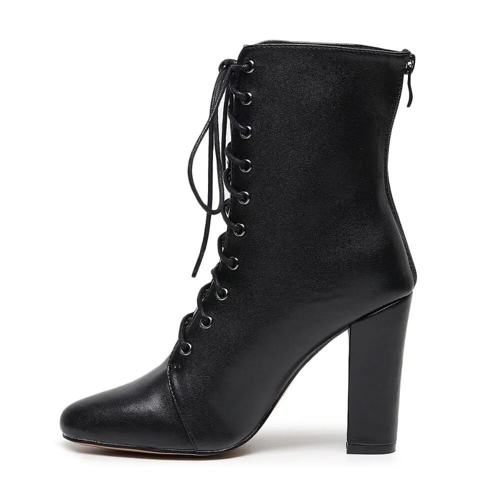 Another Moment - Black Vegan Leather - Rubber Sole
