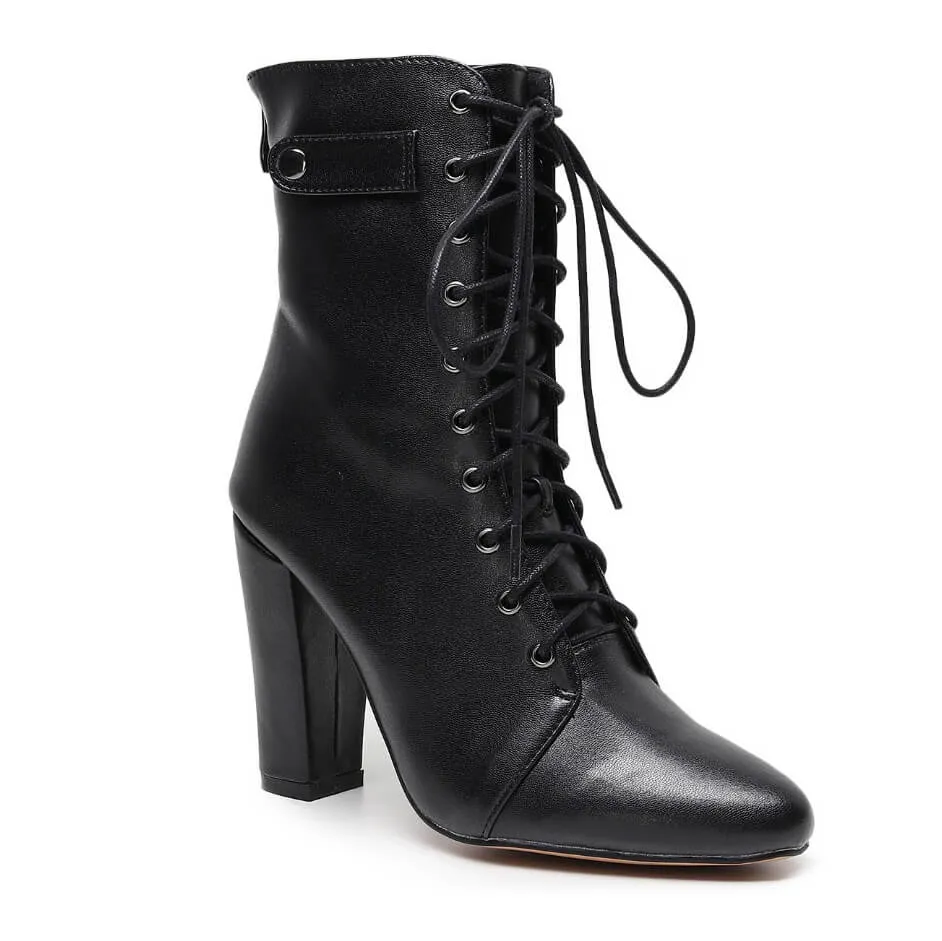 Another Moment - Black Vegan Leather - Rubber Sole