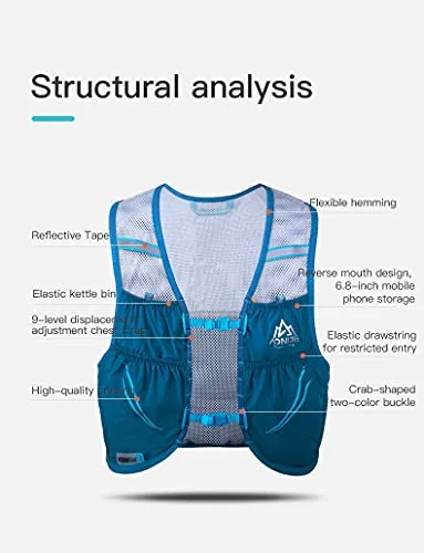 AONIJIE Lovtour Hydration Race Vest,2.5L Running Vest Lightweight Pack with 2 Soft Water Bottles Bladder for Marathoner Running Race Cycling Hiking Camping Biking (Purple(S-M))