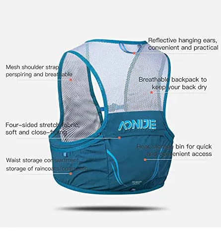 AONIJIE Lovtour Hydration Race Vest,2.5L Running Vest Lightweight Pack with 2 Soft Water Bottles Bladder for Marathoner Running Race Cycling Hiking Camping Biking (Purple(S-M))