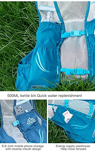 AONIJIE Lovtour Hydration Race Vest,2.5L Running Vest Lightweight Pack with 2 Soft Water Bottles Bladder for Marathoner Running Race Cycling Hiking Camping Biking (Purple(S-M))