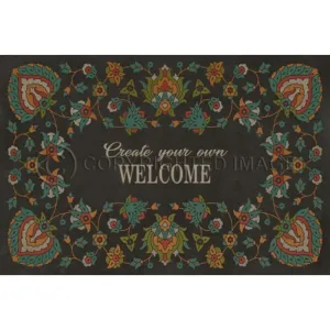 Arabic Floral "Transactions with Beauty" Customized Vinyl Mat - Spicher & Co.