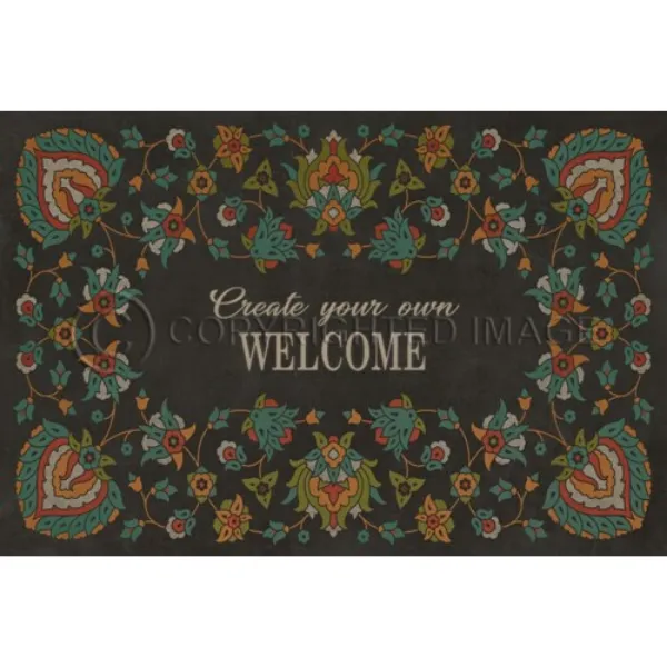 Arabic Floral "Transactions with Beauty" Customized Vinyl Mat - Spicher & Co.