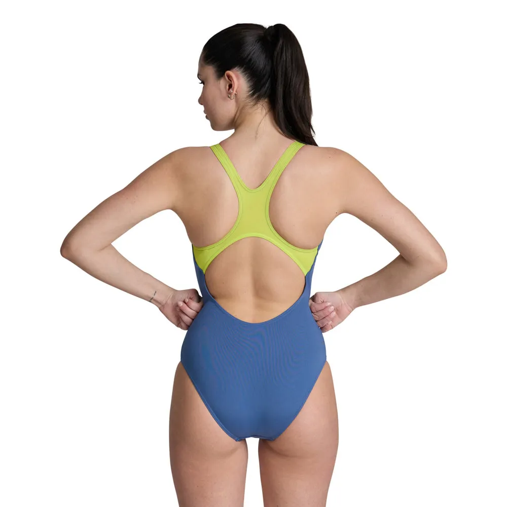 Arena Performance Women's Graphic Swim Pro Back Bra Swimsuit - Dark Blue-Green