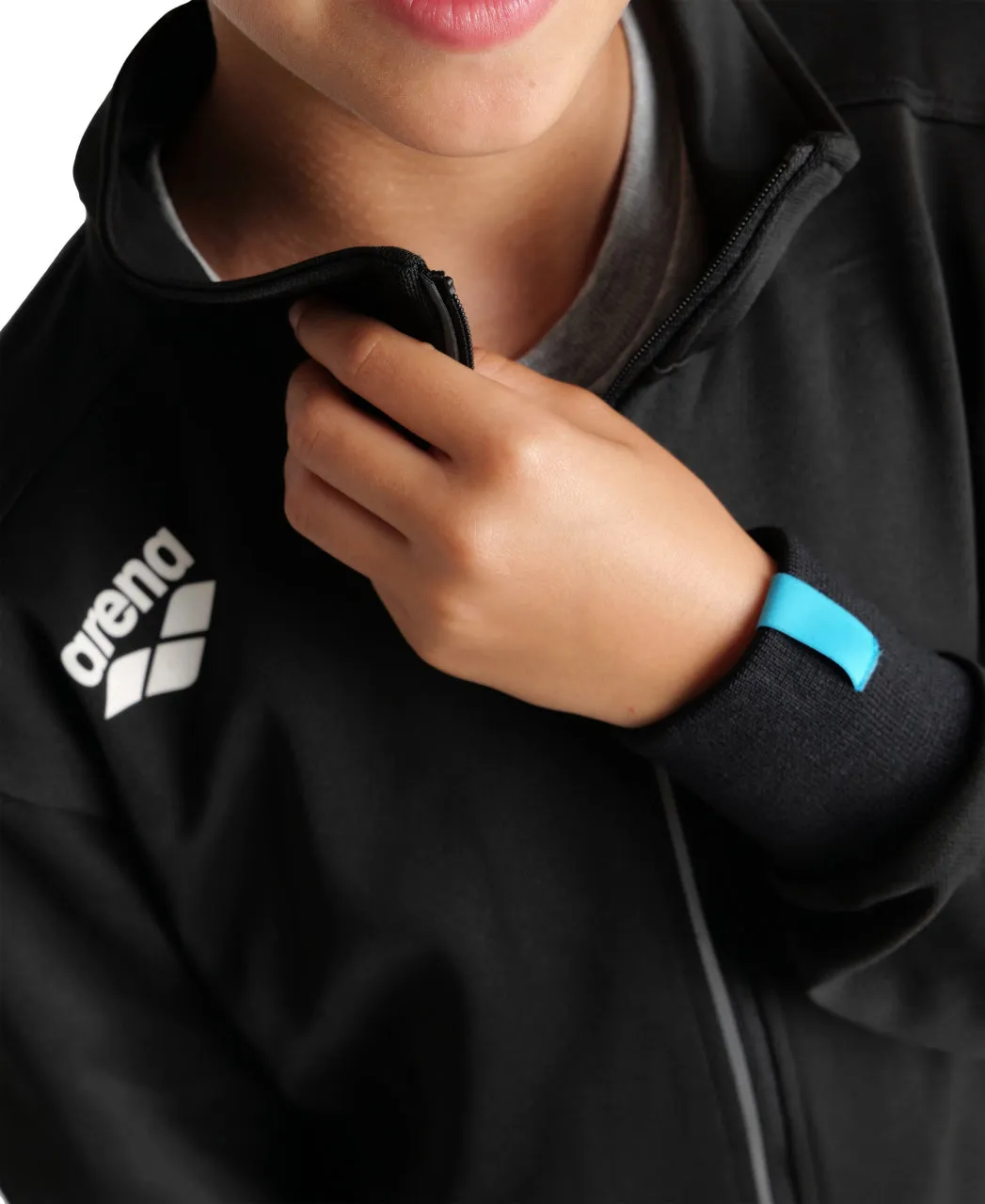 Arena Team Junior Panel Knit Poly Track Jacket - Black