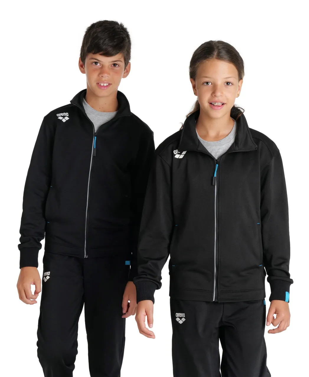 Arena Team Junior Panel Knit Poly Track Jacket - Black