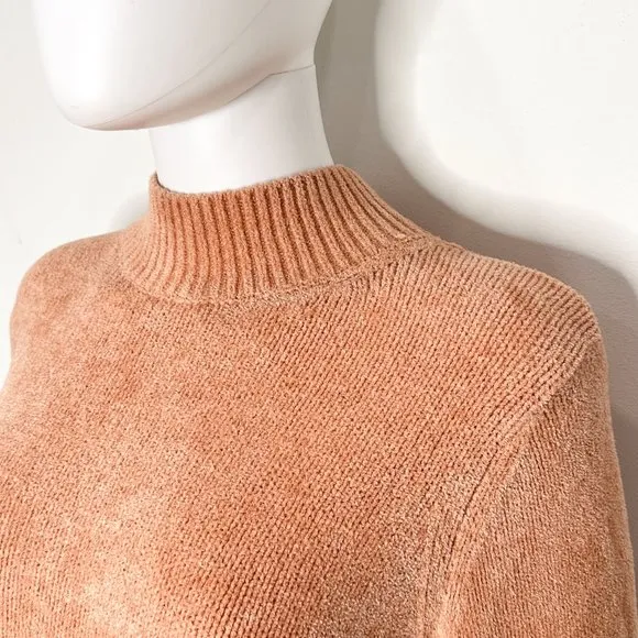 Aritzia Wilfred Free Corteta Lightweight Mockneck Sweater Tangerine Peach Orange