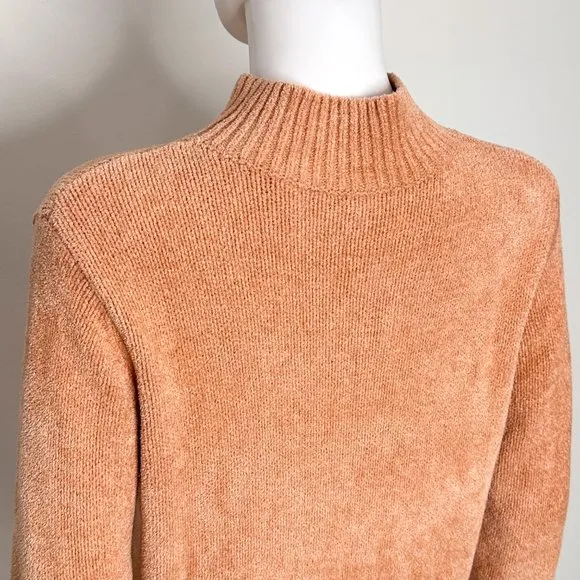 Aritzia Wilfred Free Corteta Lightweight Mockneck Sweater Tangerine Peach Orange