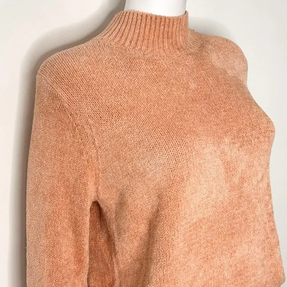 Aritzia Wilfred Free Corteta Lightweight Mockneck Sweater Tangerine Peach Orange