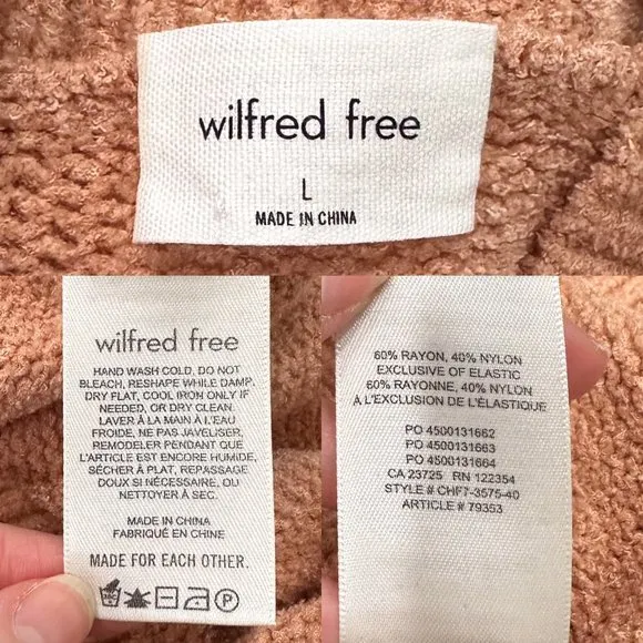 Aritzia Wilfred Free Corteta Lightweight Mockneck Sweater Tangerine Peach Orange