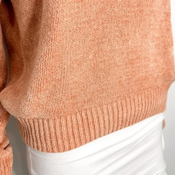Aritzia Wilfred Free Corteta Lightweight Mockneck Sweater Tangerine Peach Orange